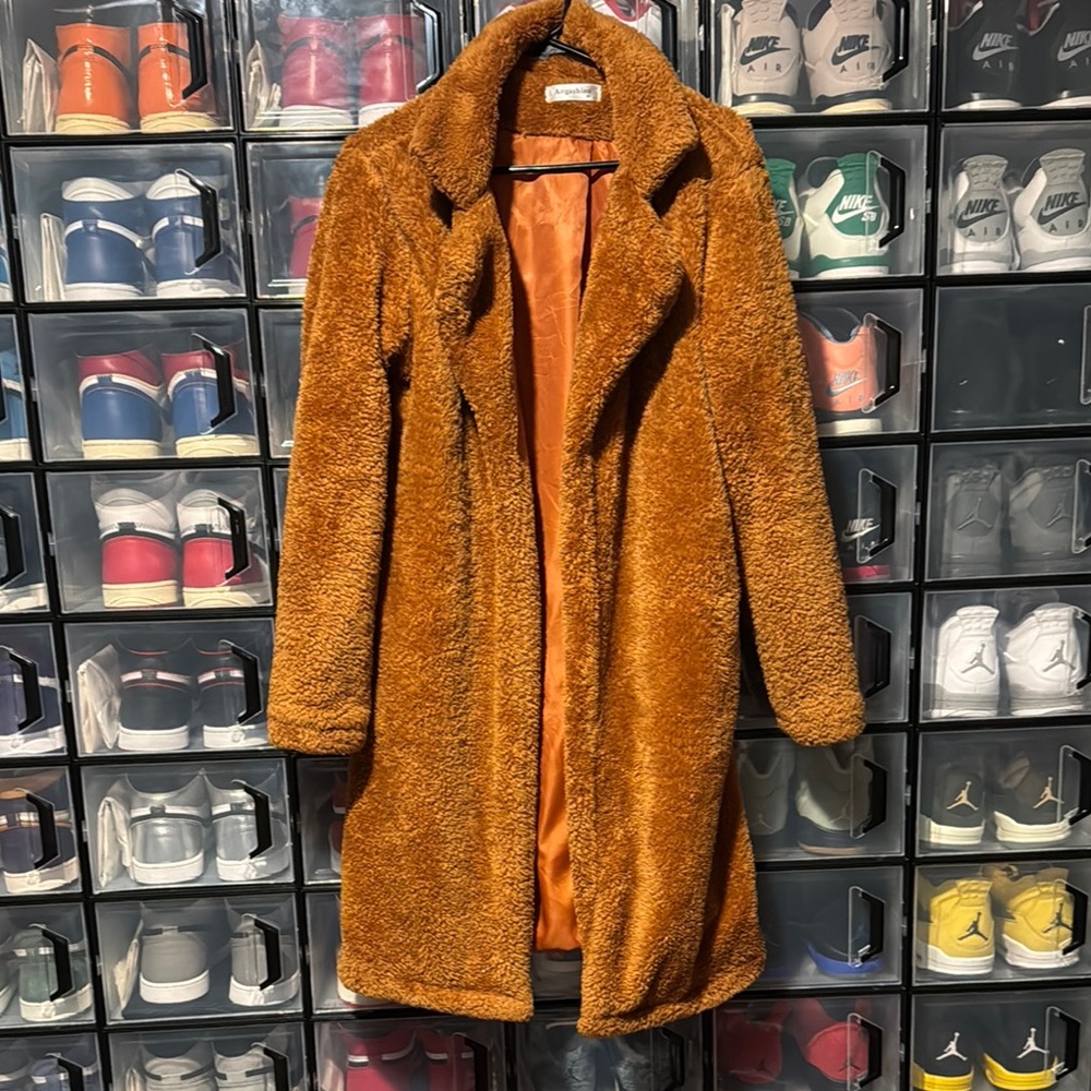 Angashion Faux Fur Brown Jacket
